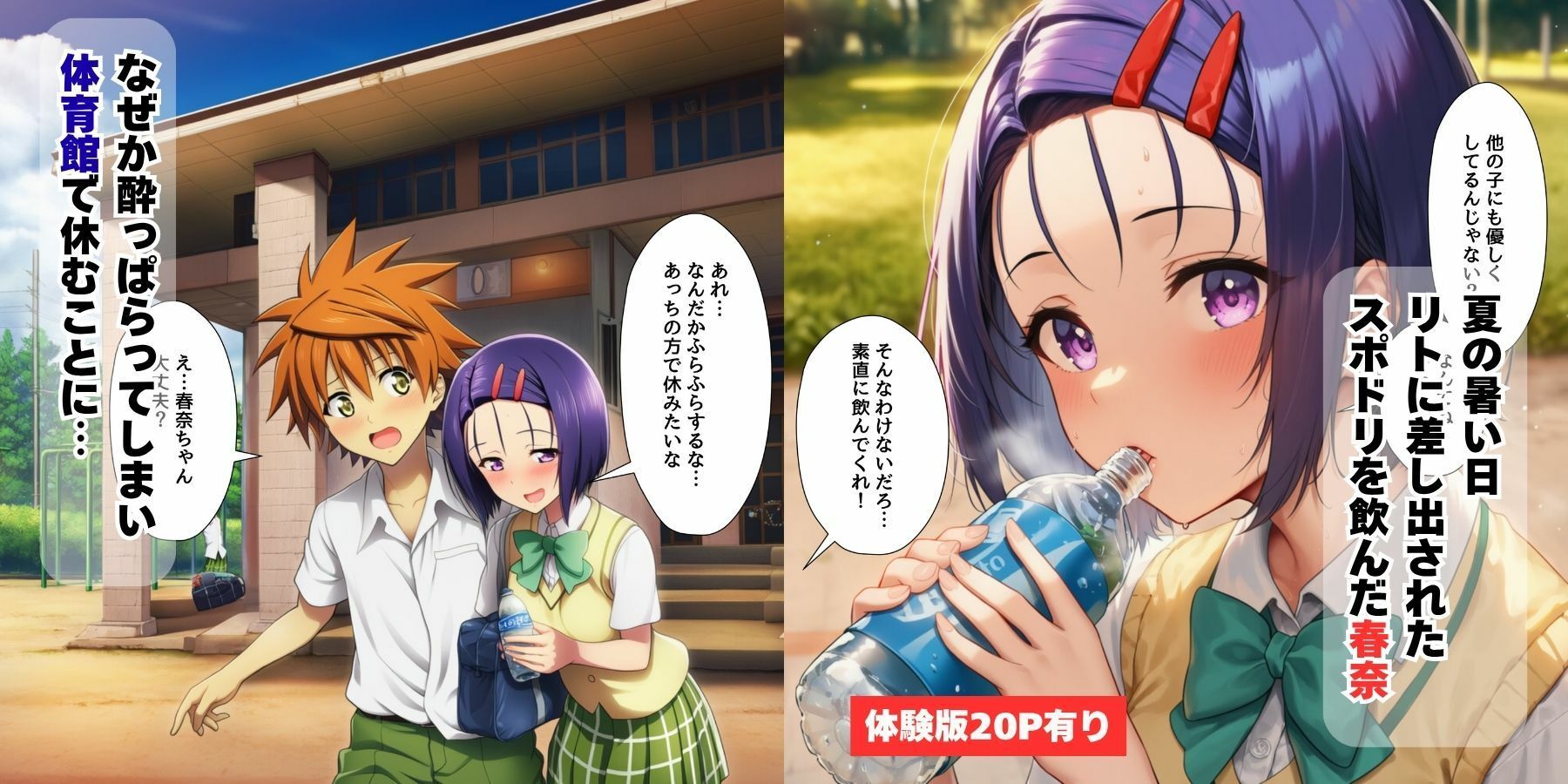 ハーレムな学園生活・春奈とモモとねっとり勢いえっち【お試し版】 サンプル画像1