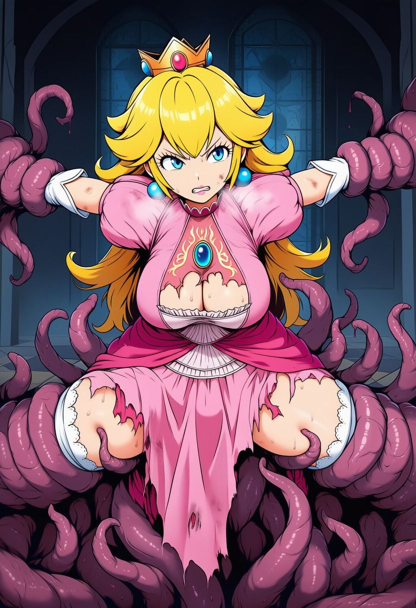 ピーチ vs ぬるぬる触手 サンプル画像4