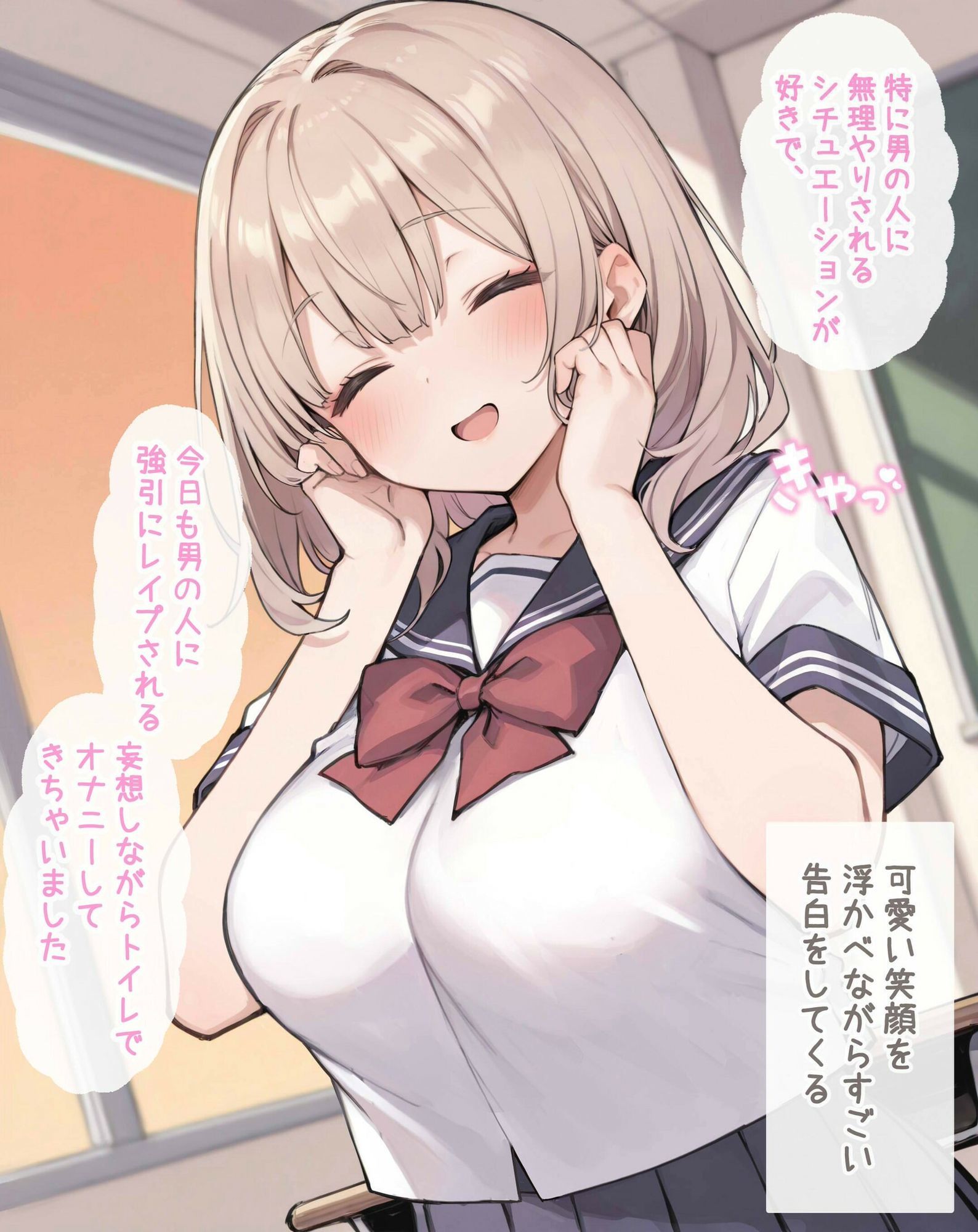 レ●プ願望強めの後輩JKからセックス懇願される サンプル画像1