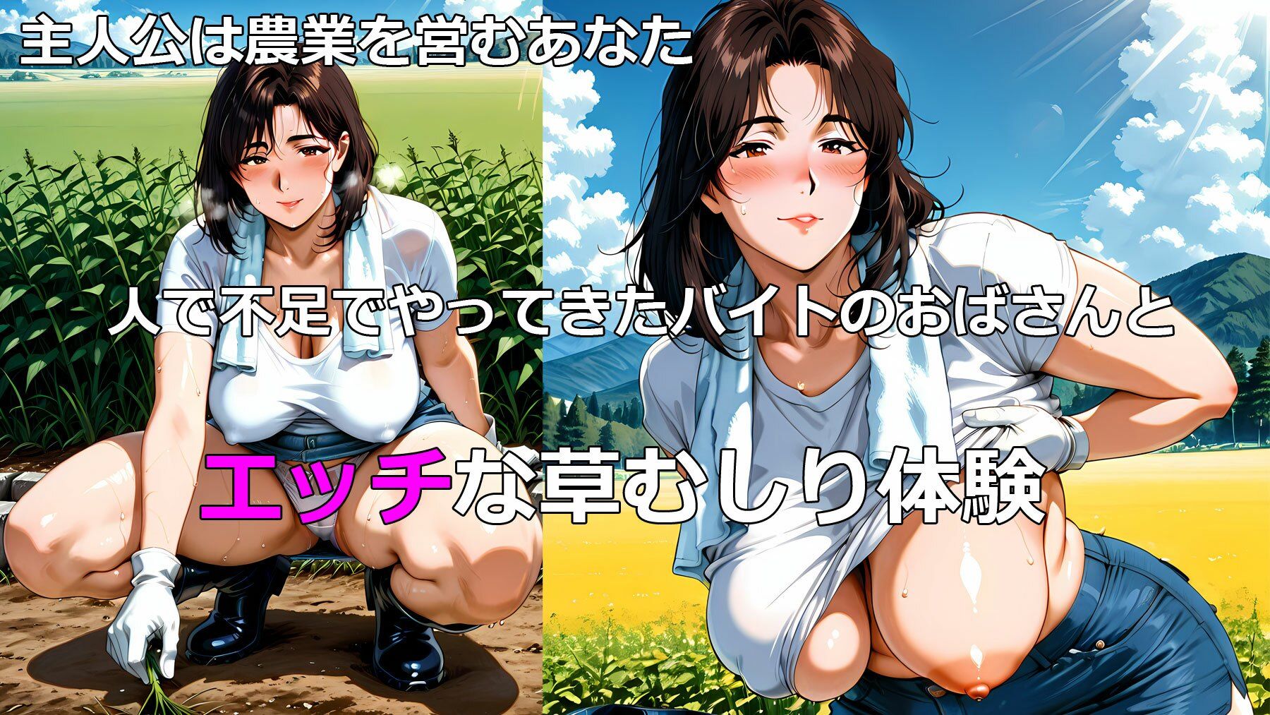 人手不足で雇った熟女と田舎で密着農作業 サンプル画像1