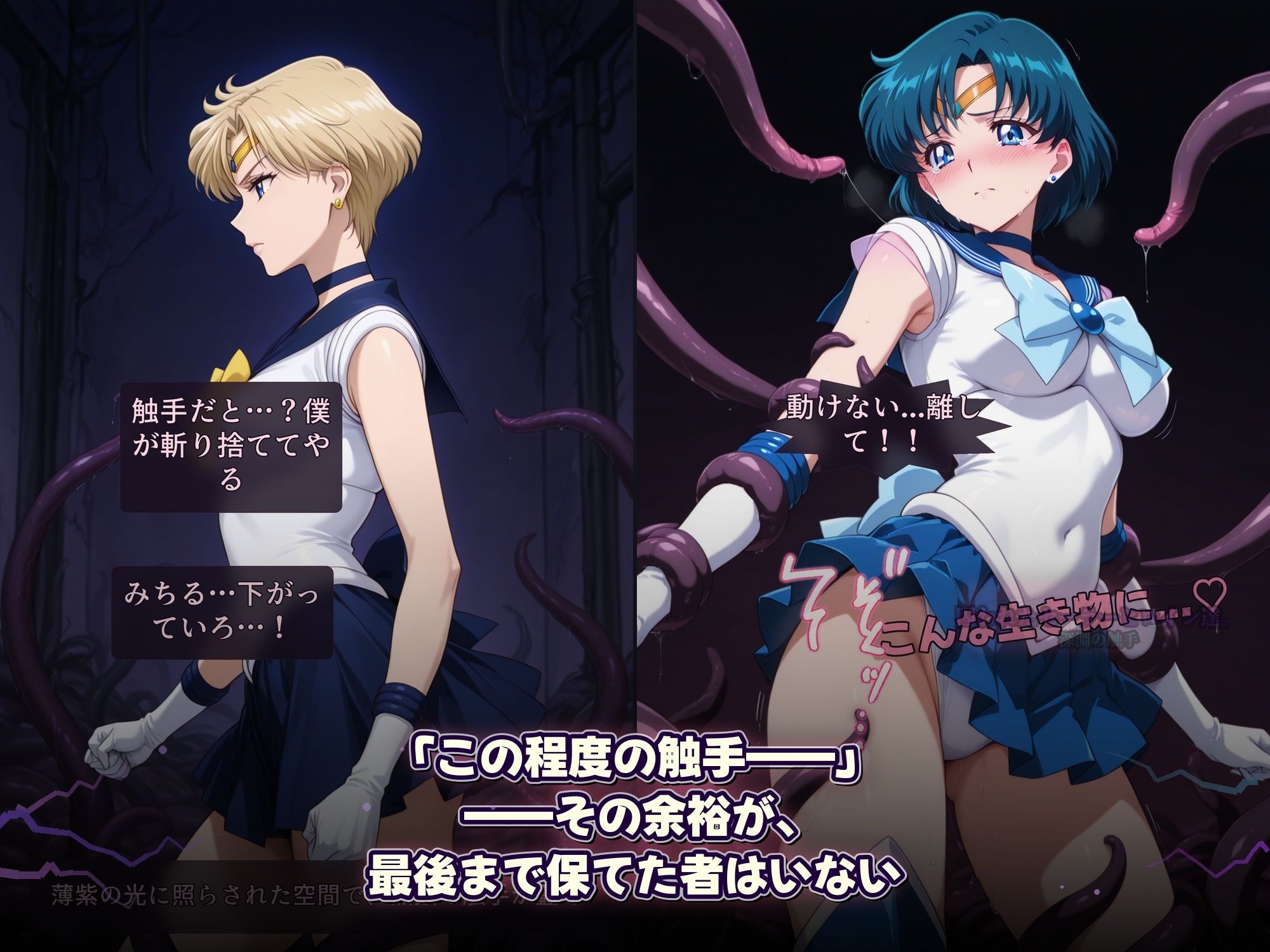 囚われたセーラーヒロイン達。深淵の触手  変身しても、触手には勝てなかった――」 サンプル画像2