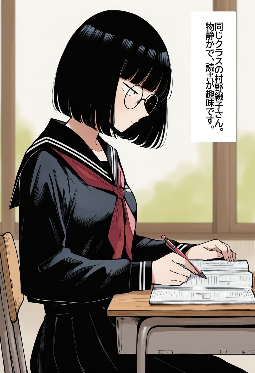 地味で眼鏡な図書委員女子に、無責任中出ししまくって孕ませる。 サンプル画像1