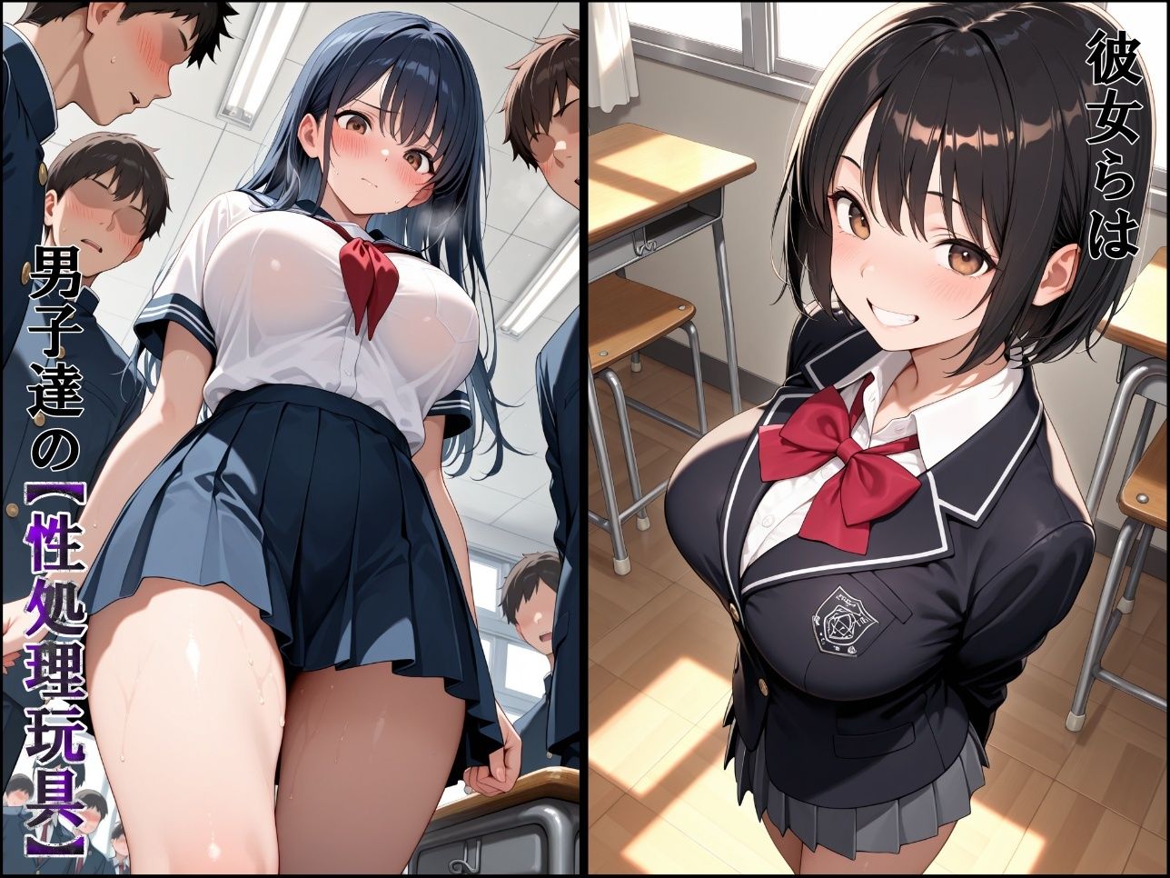 巨乳女子校生輪〇肉便器〜性処理玩具にされメス堕ちする女たち〜【494枚】 サンプル画像1