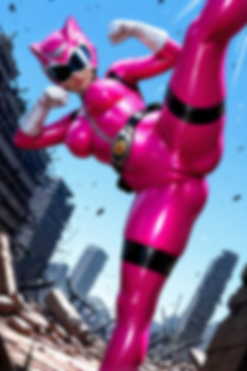 戦隊ヒロイン・極限の野外放尿。激闘の合間に理性に屈した背徳の瞬間。 サンプル画像2