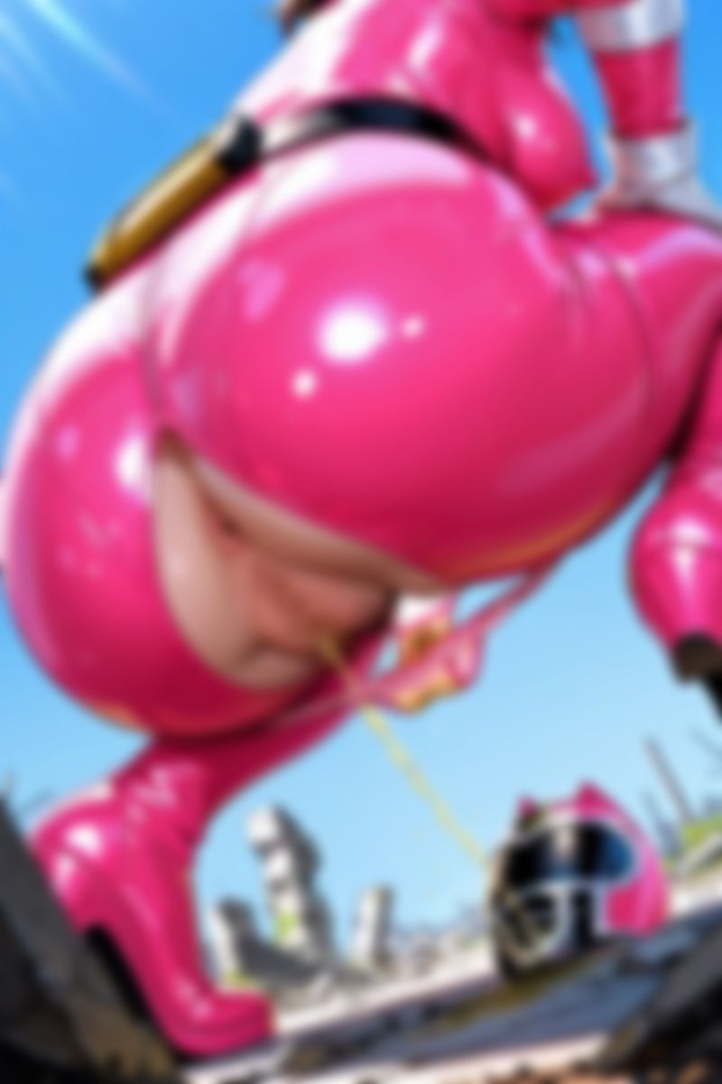 戦隊ヒロイン・極限の野外放尿。激闘の合間に理性に屈した背徳の瞬間。 サンプル画像3