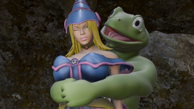 敗北の黒魔導士  〜魔物蛙の毒息に堕ちる〜 サンプル画像1