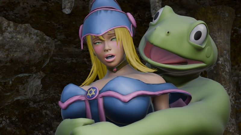 敗北の黒魔導士  〜魔物蛙の毒息に堕ちる〜 サンプル画像3