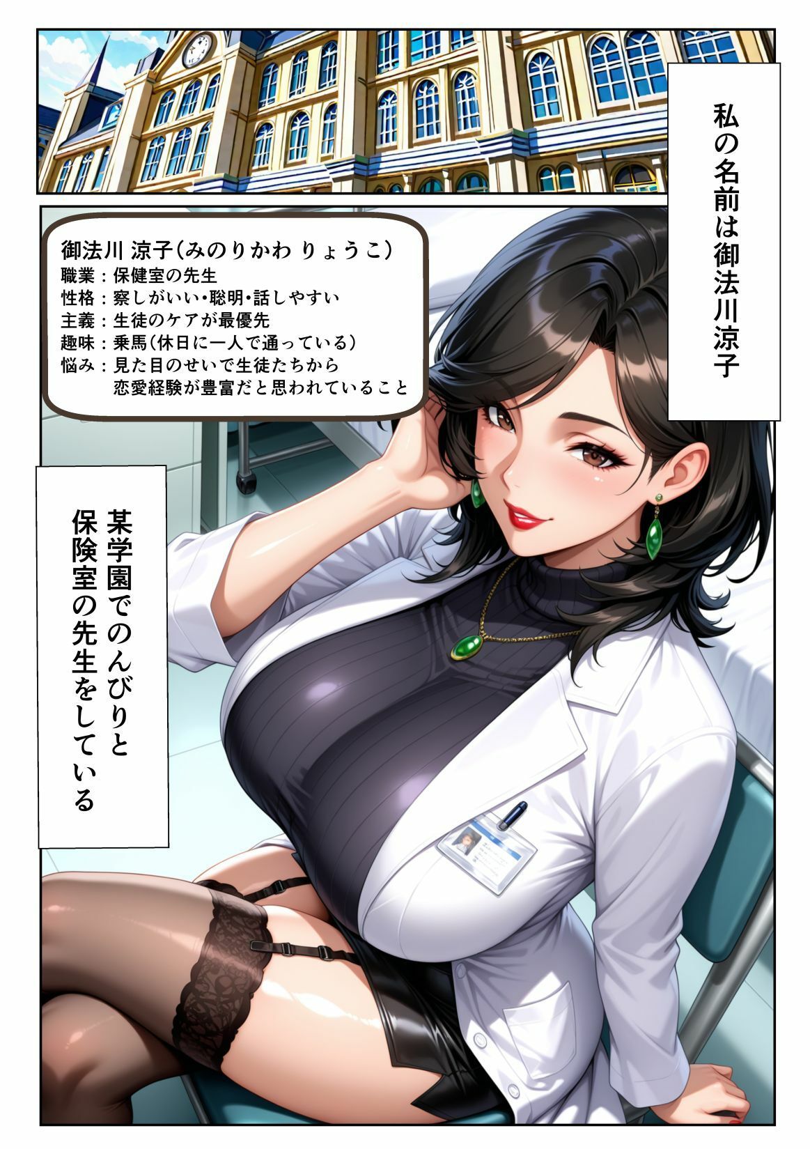 極上エロボディ先生を催●アプリで常識改変して自分専用のオナホにする話 〜御法川涼子先生編〜 サンプル画像1