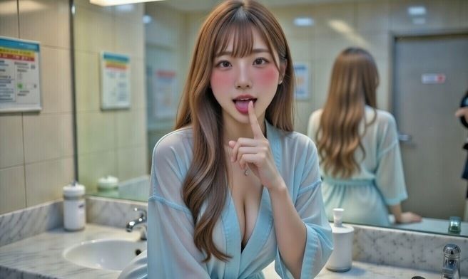 欲求不満AI美女 秘密の公衆トイレで感じまくり サンプル画像7