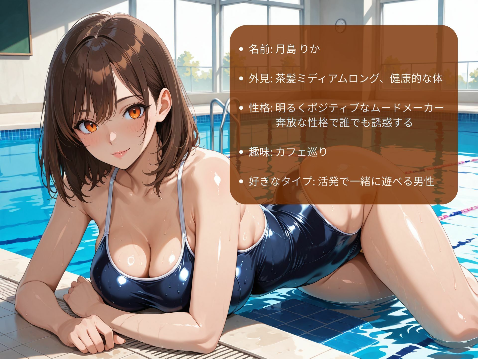 清純系巨乳JKのスク水逆NTR 〜彼女持ちの男を誘惑セックス〜  【4K高画質アニメ】 サンプル画像4