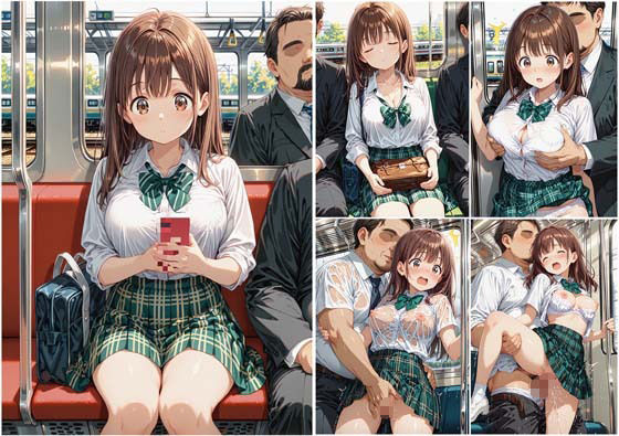 満員通学電車で中年おじさんに毎日痴●され続ける制服JK 〜声我慢の羞恥絶頂＆車内中出し孕ませ調教〜 サンプル画像7