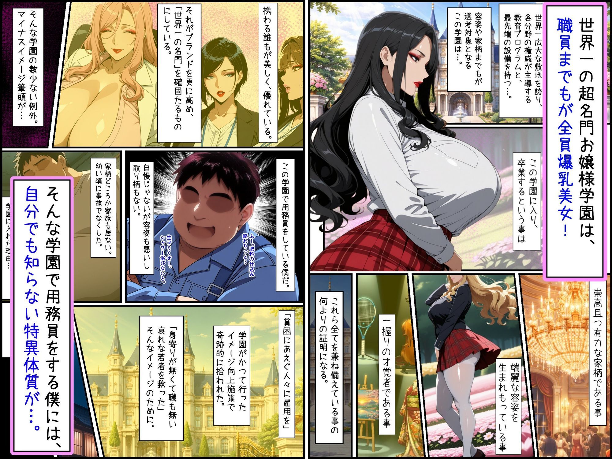 爆乳お嬢様もドスケベ熟女も特異体質で更生させる！学園長も先生もメイドも学園生も完堕ちさせてラブラブする話 サンプル画像1