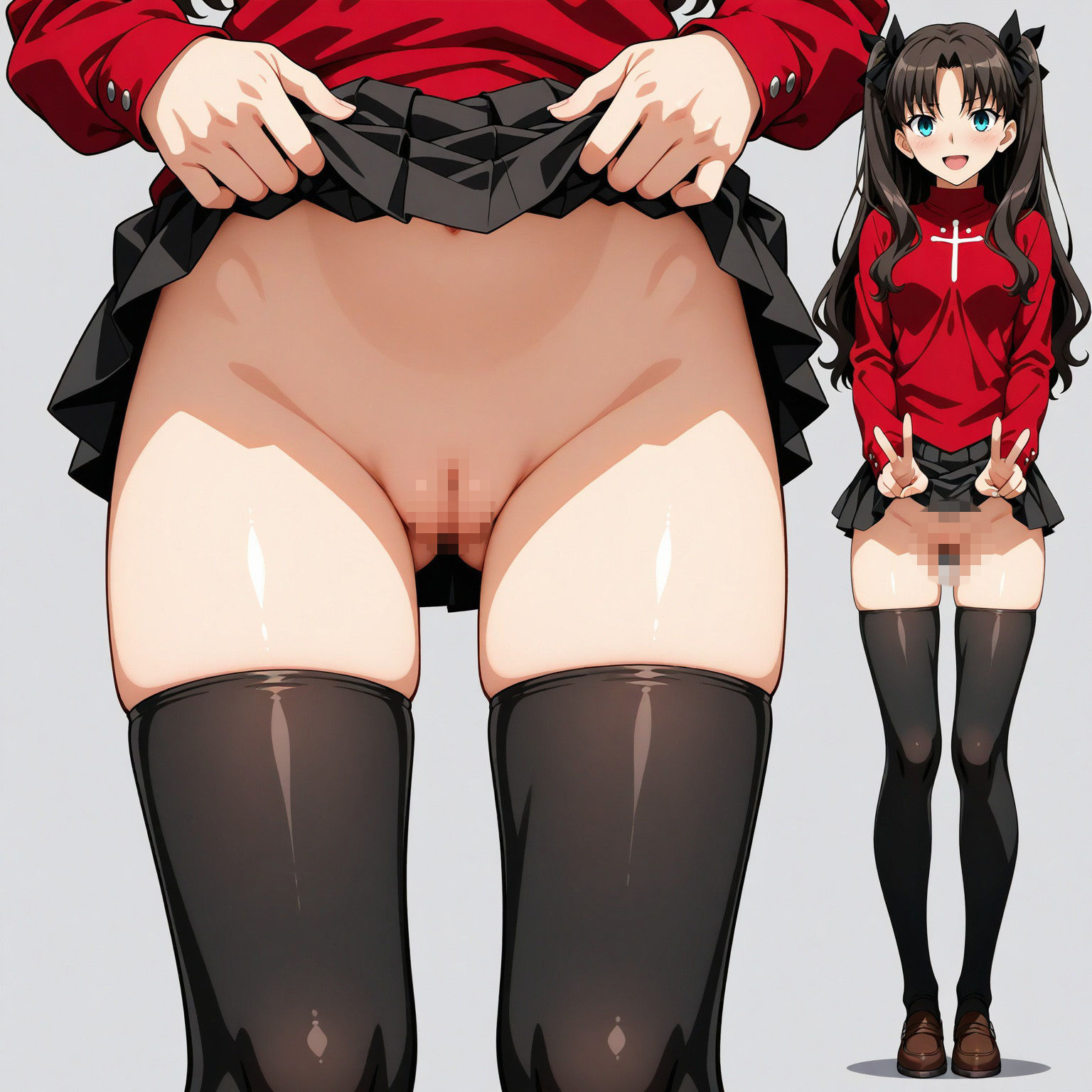 立ち絵とたくしあげ【Fate/stay night風1】 サンプル画像8