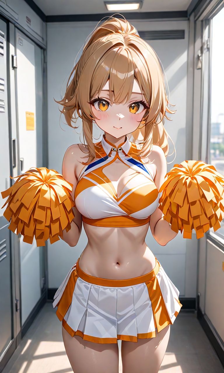 金髪ポニテ美女チアガール サンプル画像1