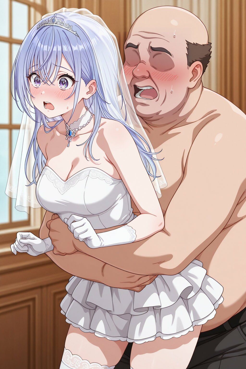 鈴木○那 ウェディングドレスでキモおじ強●性接待 サンプル画像2