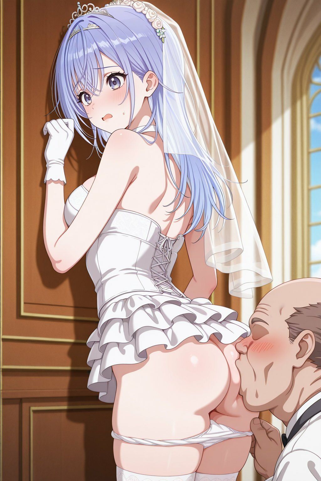 鈴木○那 ウェディングドレスでキモおじ強●性接待 サンプル画像4