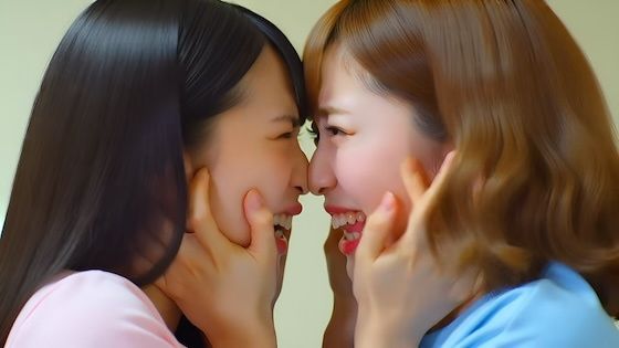 （ボイス有り）どちらが可愛いかの言い争いから鼻の高さを競い合うふたり。 サンプル画像3