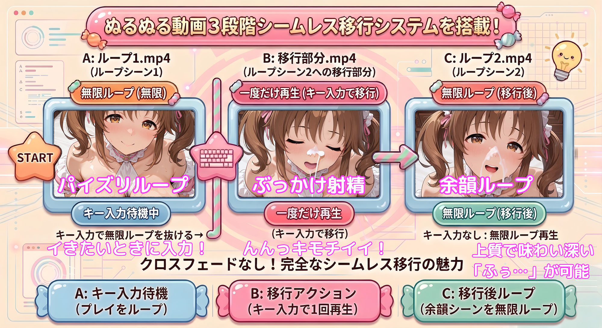 【動くパイズリぶっかけ】ぶっかけるヒトトキ 〜爆乳メイドにご奉仕パイズリしてもらい、好きなタイミングでぶっかけ顔射して、射精後の余韻シーンも60fpsぬるぬる動画で楽しめるミニゲーム〜 サンプル画像2