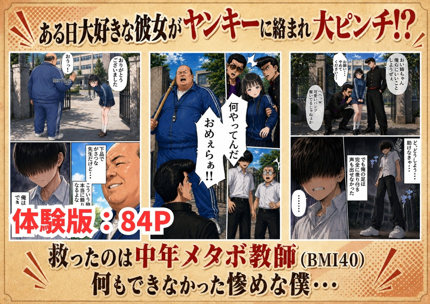 【昭和編】想いを寄せていたクラスメイトが中年メタボ教師（BMI40）と肉体関係だった件 サンプル画像3