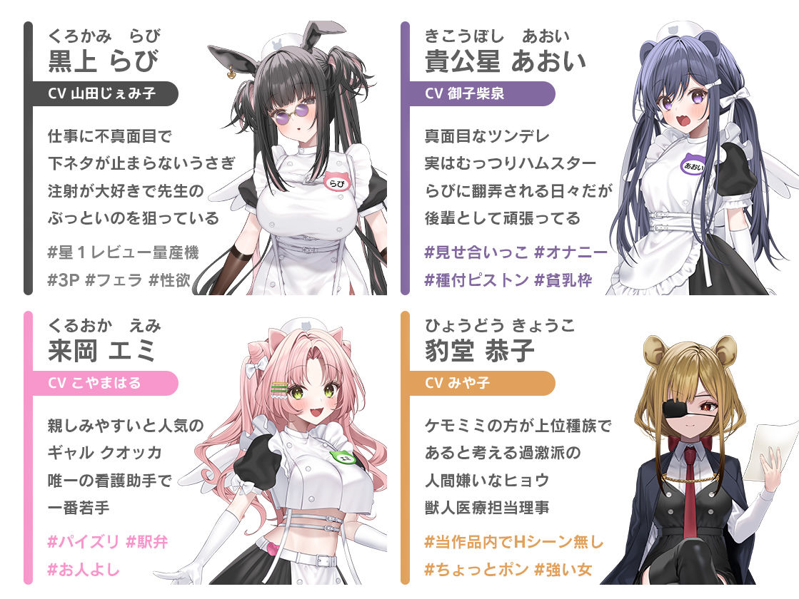 【本編動画2時間40分超】発情ケモミミclinic【ぬるぬるLive2Dアニメーション×豪華声優陣】 サンプル画像5