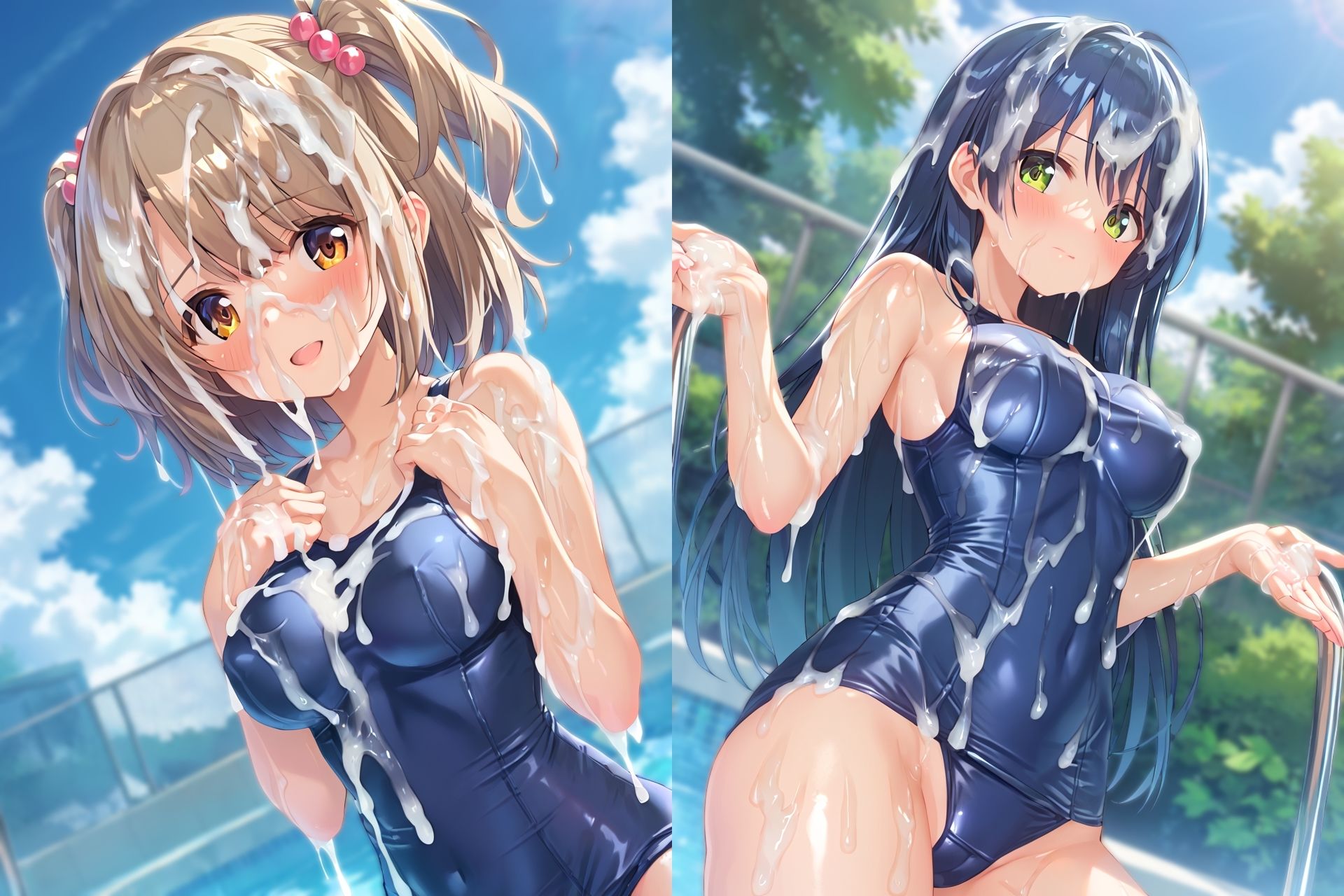 スク水ぶっかけCG集3 サンプル画像1