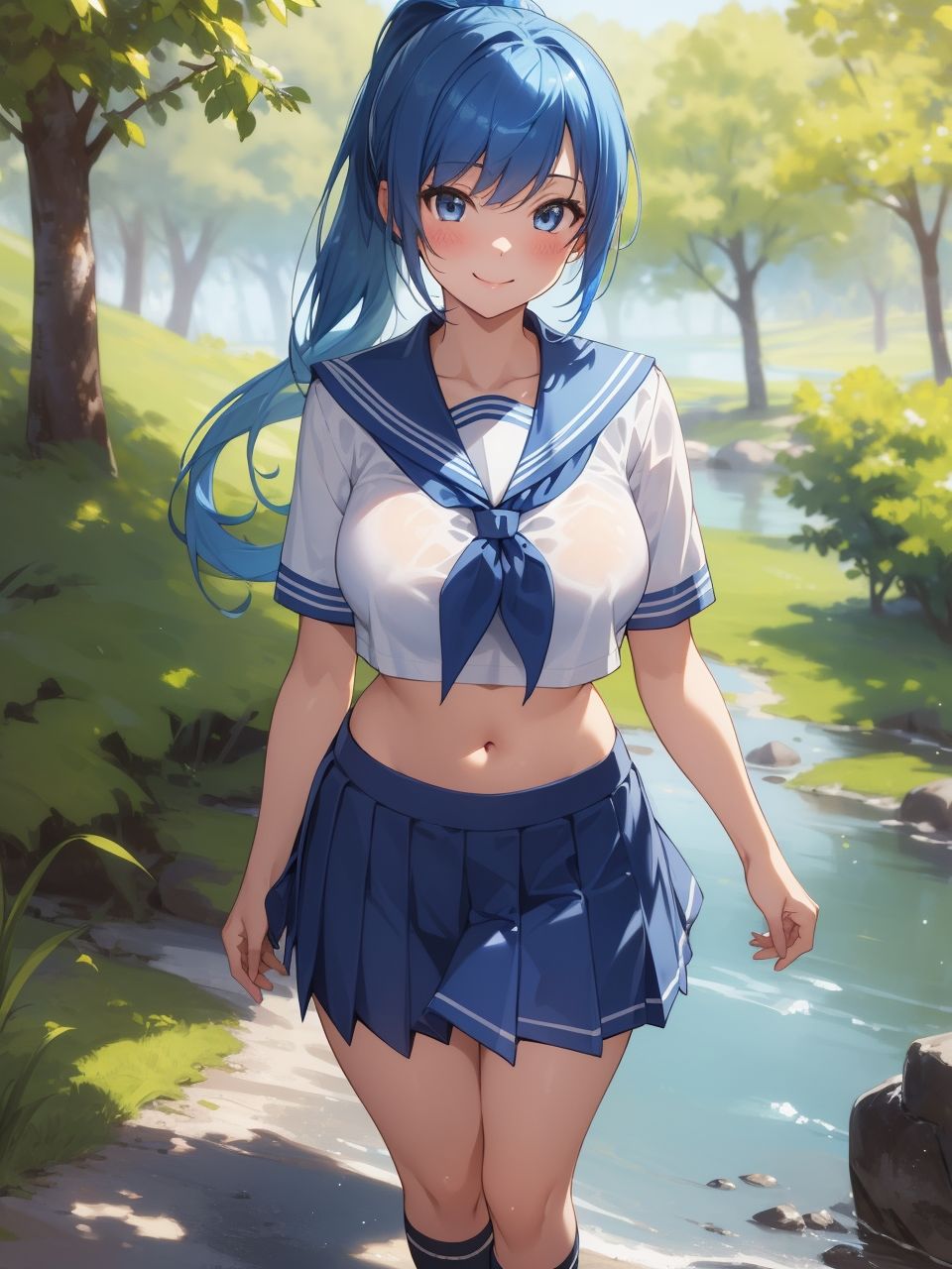 セーラー服が似合う美少女〜AIイラスト集〜 サンプル画像1