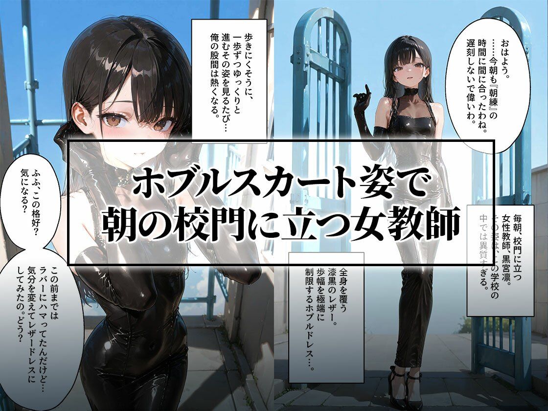 ホブルスカートの女教師と過ごすレザーフェチのための一日 サンプル画像1