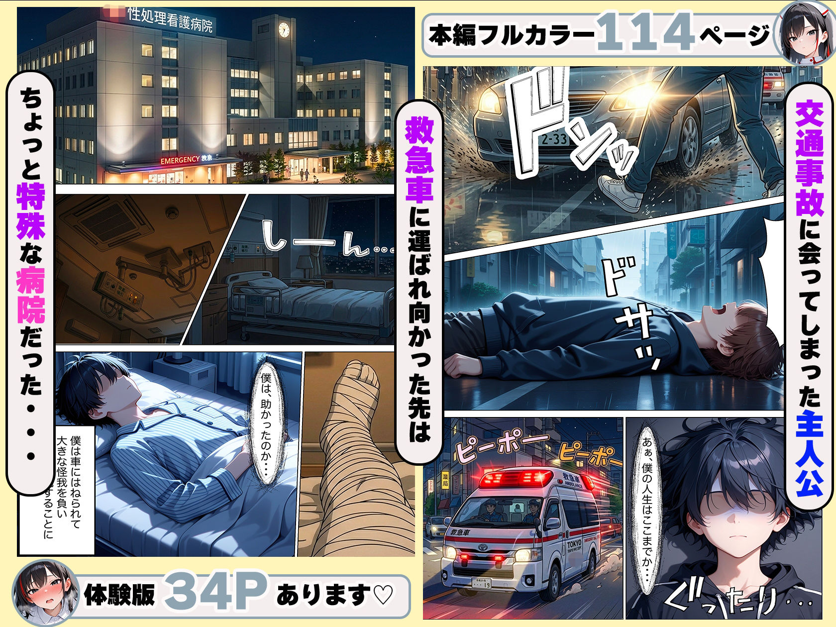 入院したらギャルナース達に性処理看護で搾精されまくる サンプル画像1