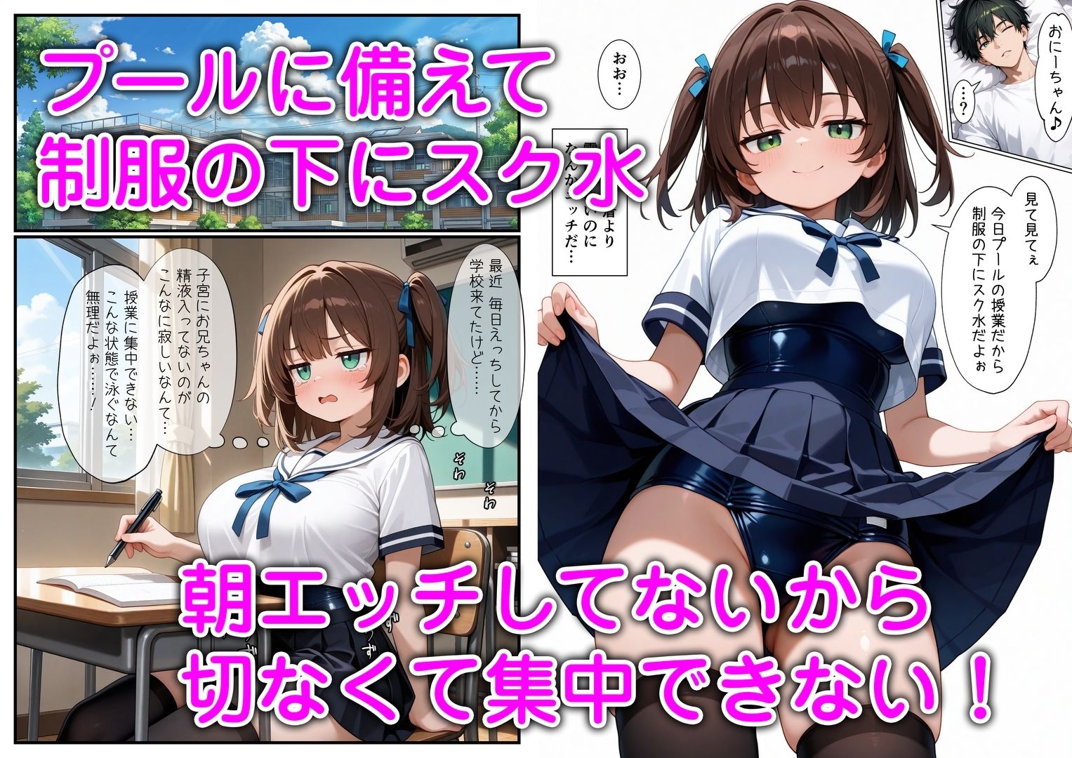 妹と恋人ごっこ 交尾ごっこ2  〜セーラー服＆スク水H編〜 サンプル画像3