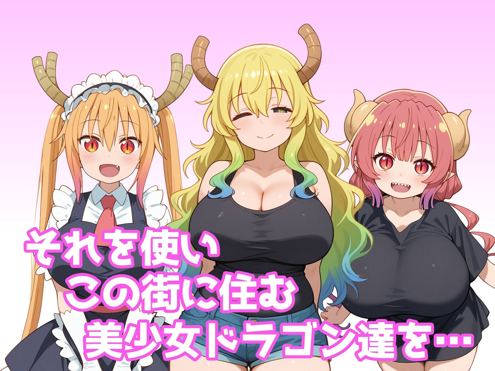 巨乳メイドラゴンたちを洗脳呪文で自分の性処理道具にしてヤリたい放題 サンプル画像3