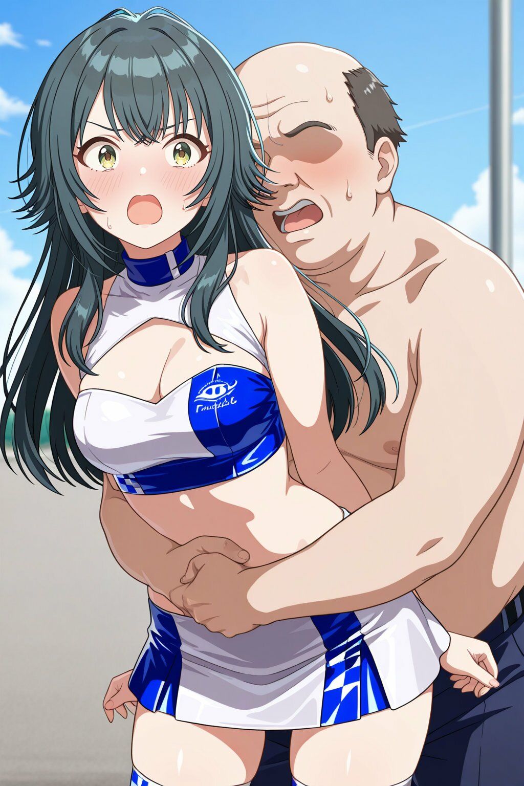 月村●毬  レースクイーン姿でキモおじ強●種付け サンプル画像2