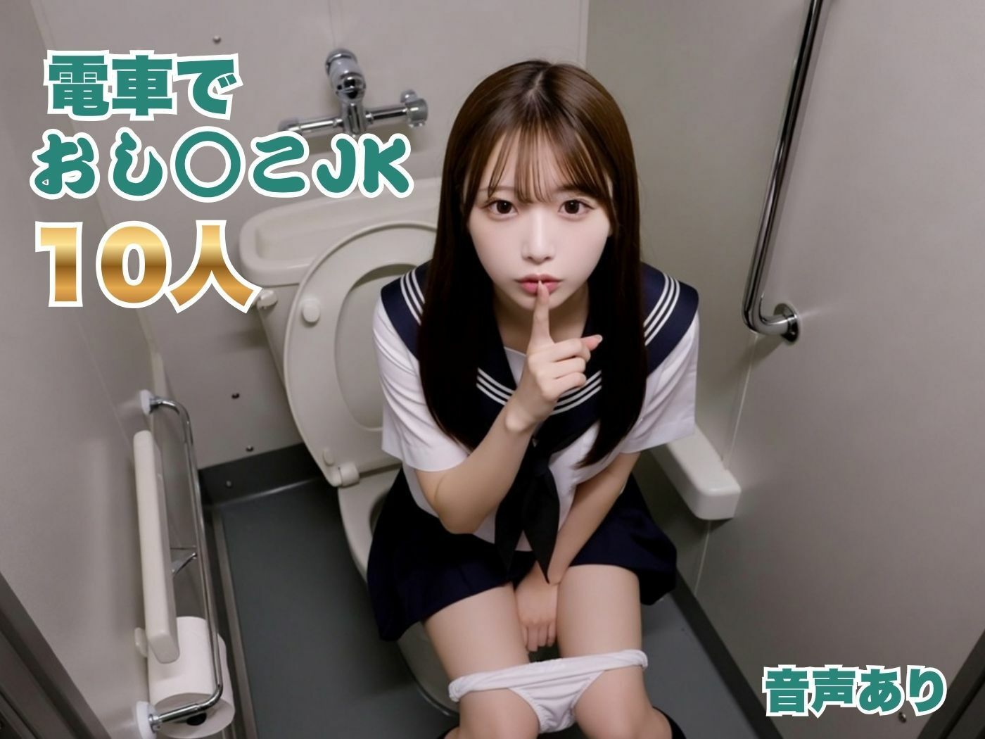 汗だくJK「内緒だよ」電車内で制服脱ぎ捨て！巨乳とデカ尻を汗だくで揺らす30分＋制服JKトイレ10人分音声入り特典 サンプル画像1