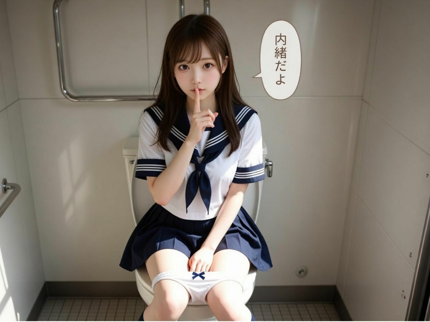 汗だくJK「内緒だよ」電車内で制服脱ぎ捨て！巨乳とデカ尻を汗だくで揺らす30分＋制服JKトイレ10人分音声入り特典 サンプル画像2
