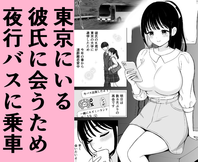 清楚系女子、夜行バスで寝取られ〜東京へ向かう夜行バスの中で〜 サンプル画像1