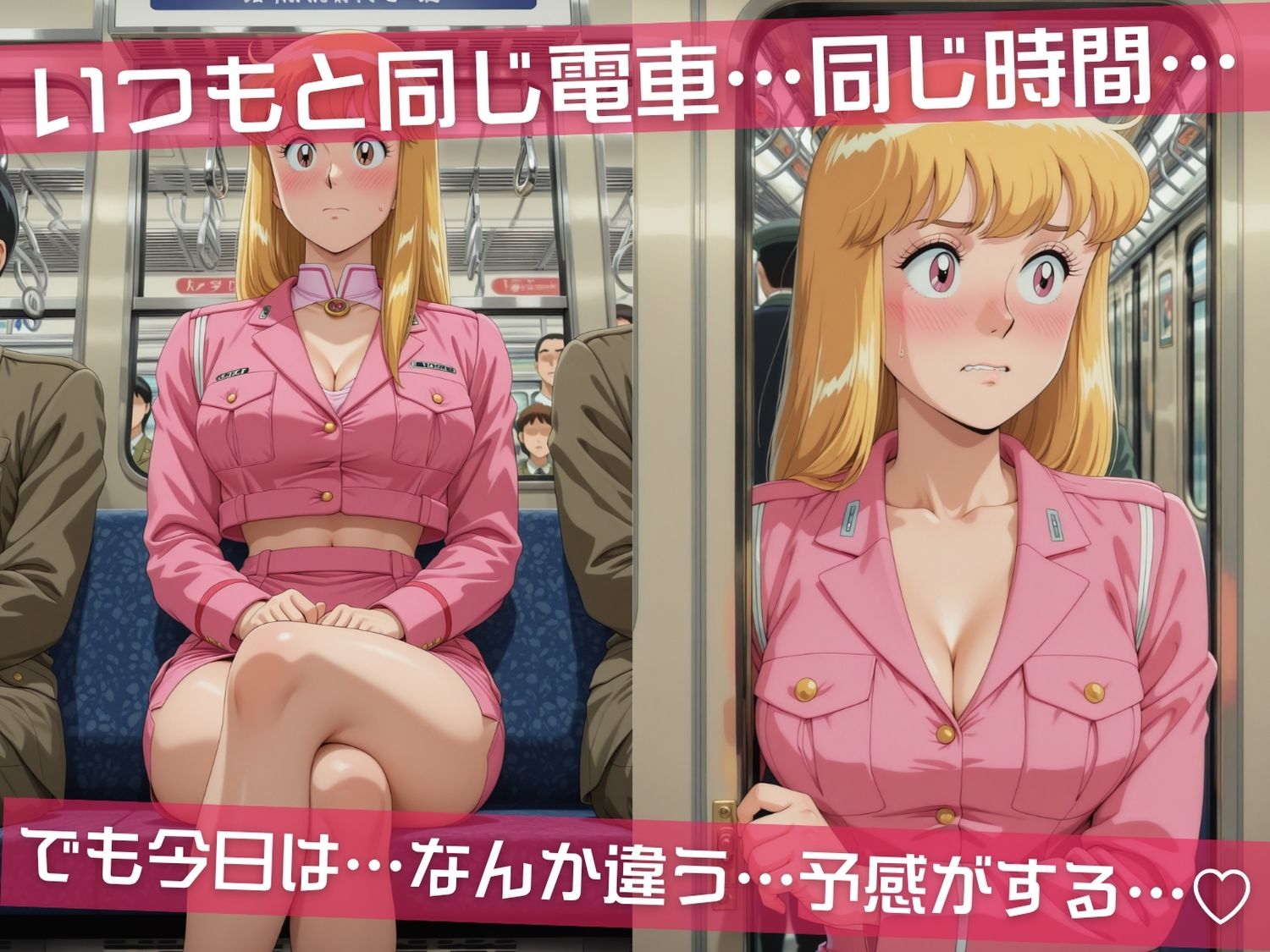 満員電車痴●地獄 こ●ら葛飾区亀有公園前派出所〜 電車編 〜 互いの体を求め合う禁断のラッシュへ。 サンプル画像1