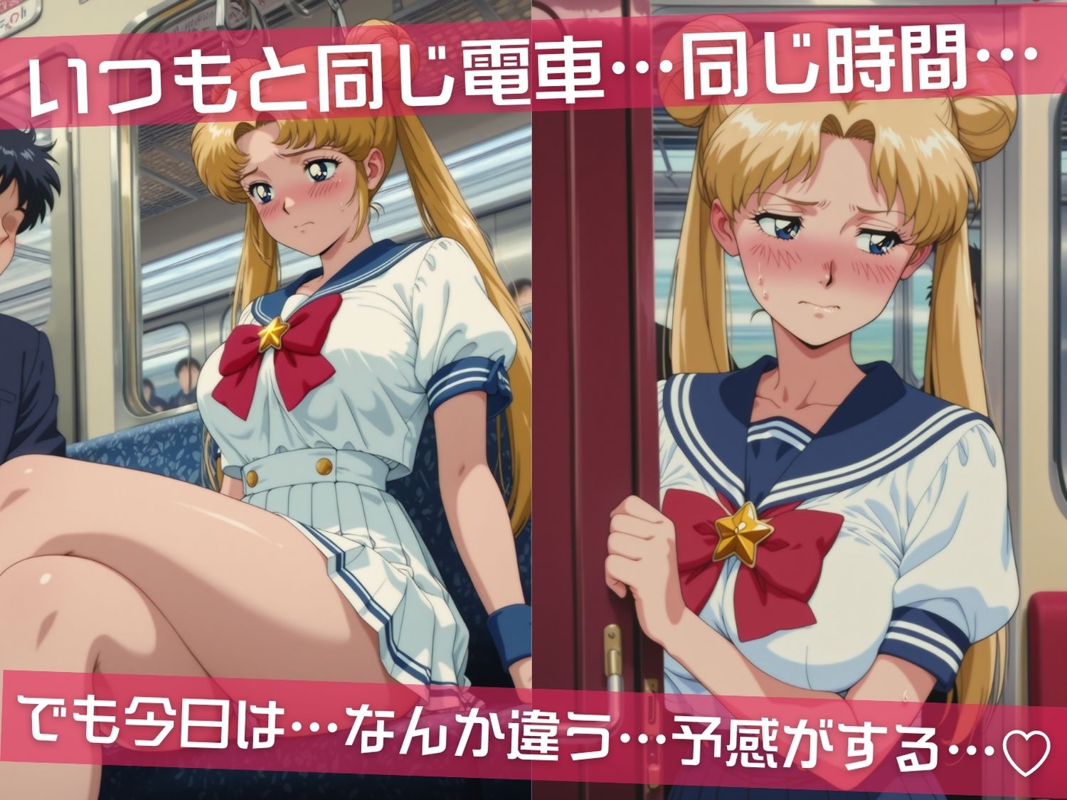 満員電車痴●地獄 肉便器化計画 美少女戦士セ●ラームーン編 サンプル画像1