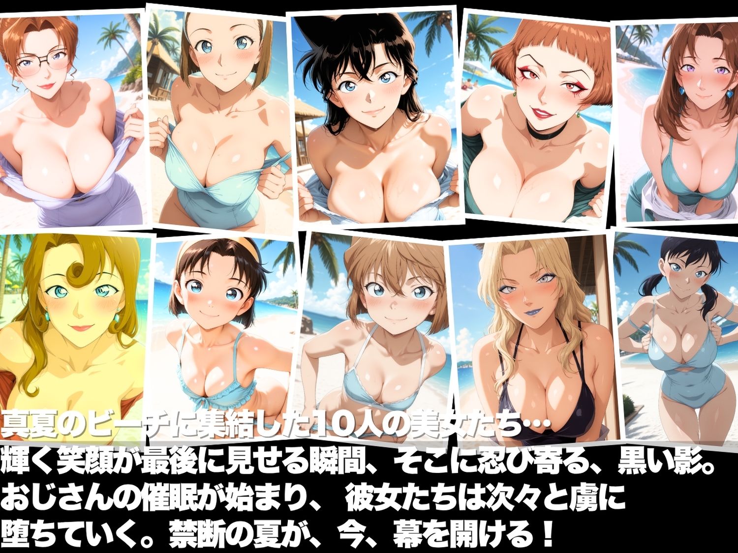 真夏の海辺で堕ちて 〜おじさんの虜になって妊娠するまで〜 名探偵コ●ン編 サンプル画像1