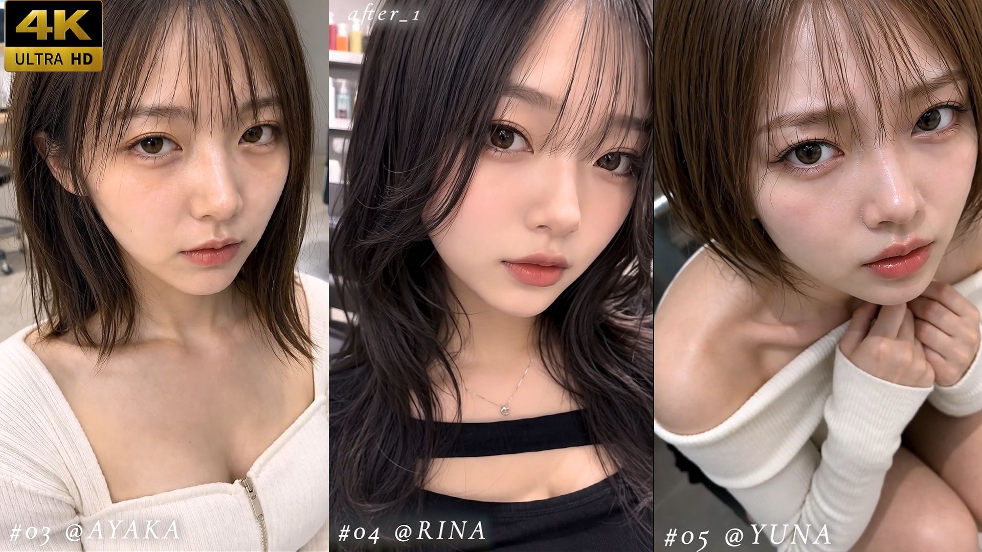 美容室に行っただけなのに4回も大量顔射された私…。おしゃれなクール系美容女子たち20人、Before＆After顔射オムニバス【4K縦動画】 サンプル画像1