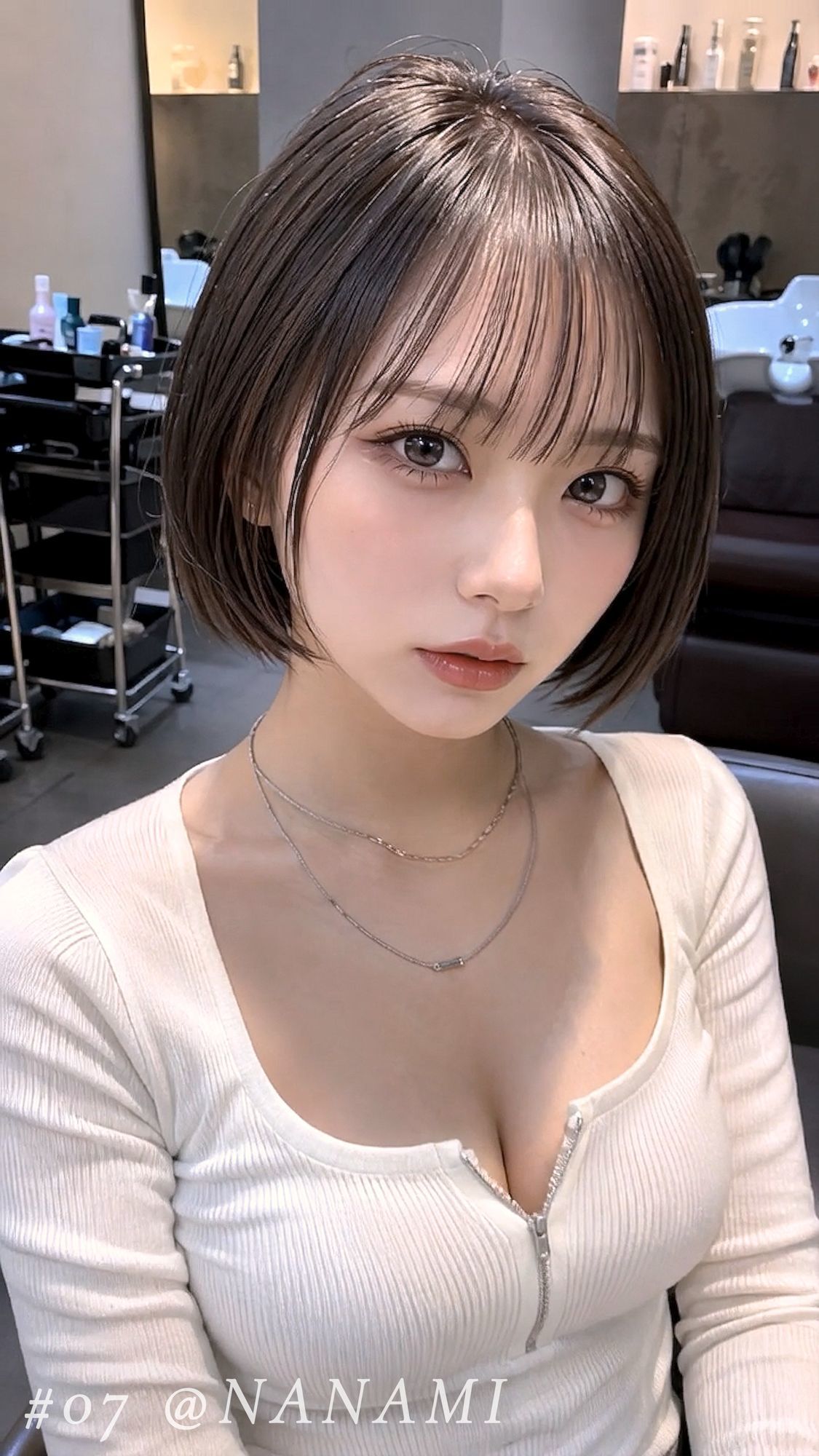 美容室に行っただけなのに4回も大量顔射された私…。おしゃれなクール系美容女子たち20人、Before＆After顔射オムニバス【4K縦動画】 サンプル画像6