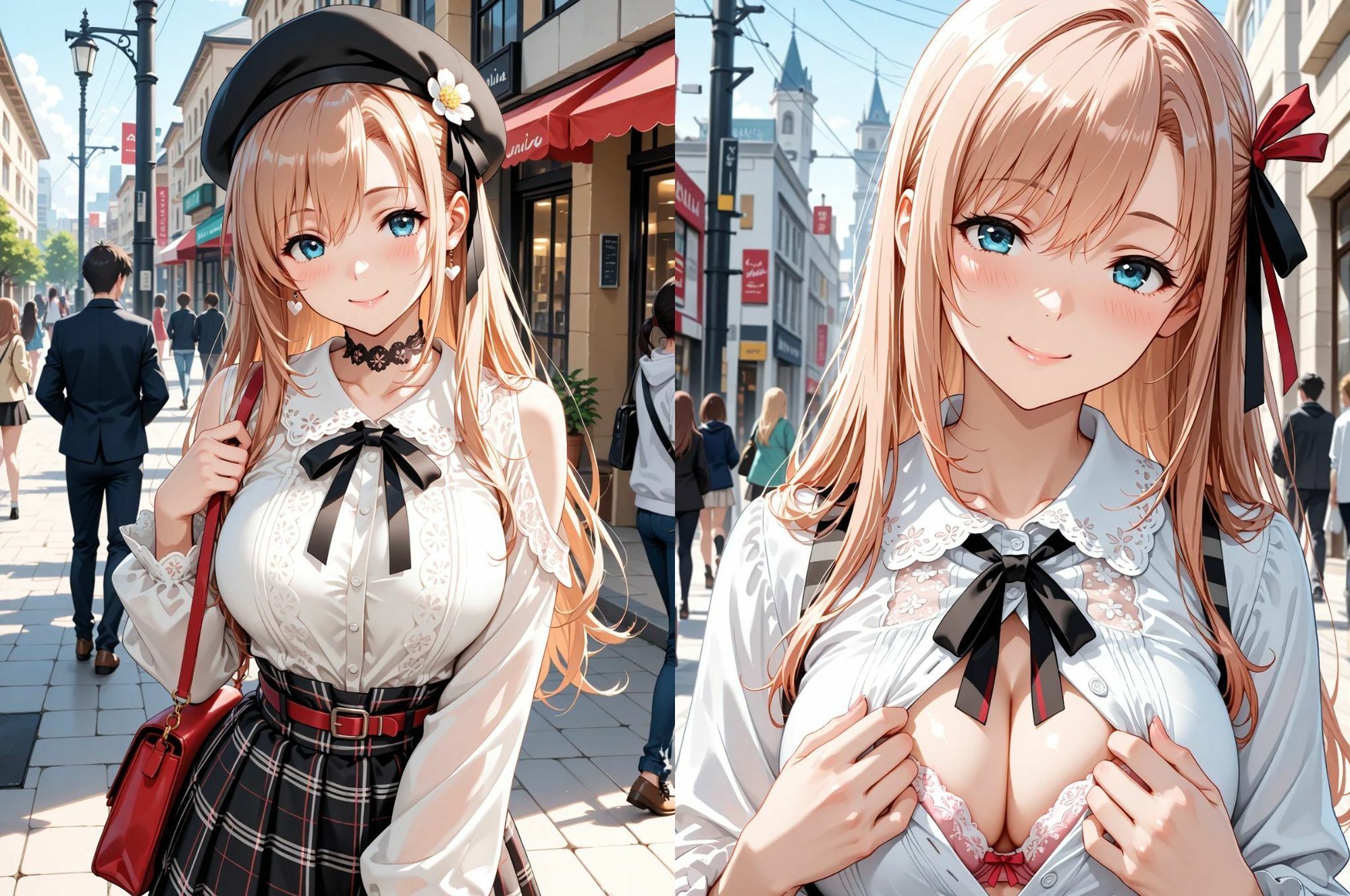 見せたガール優菜との限界！露出デート（はーと） サンプル画像1
