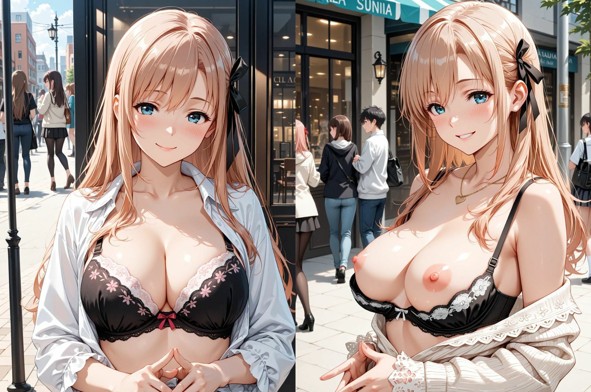 見せたガール優菜との限界！露出デート（はーと） サンプル画像2