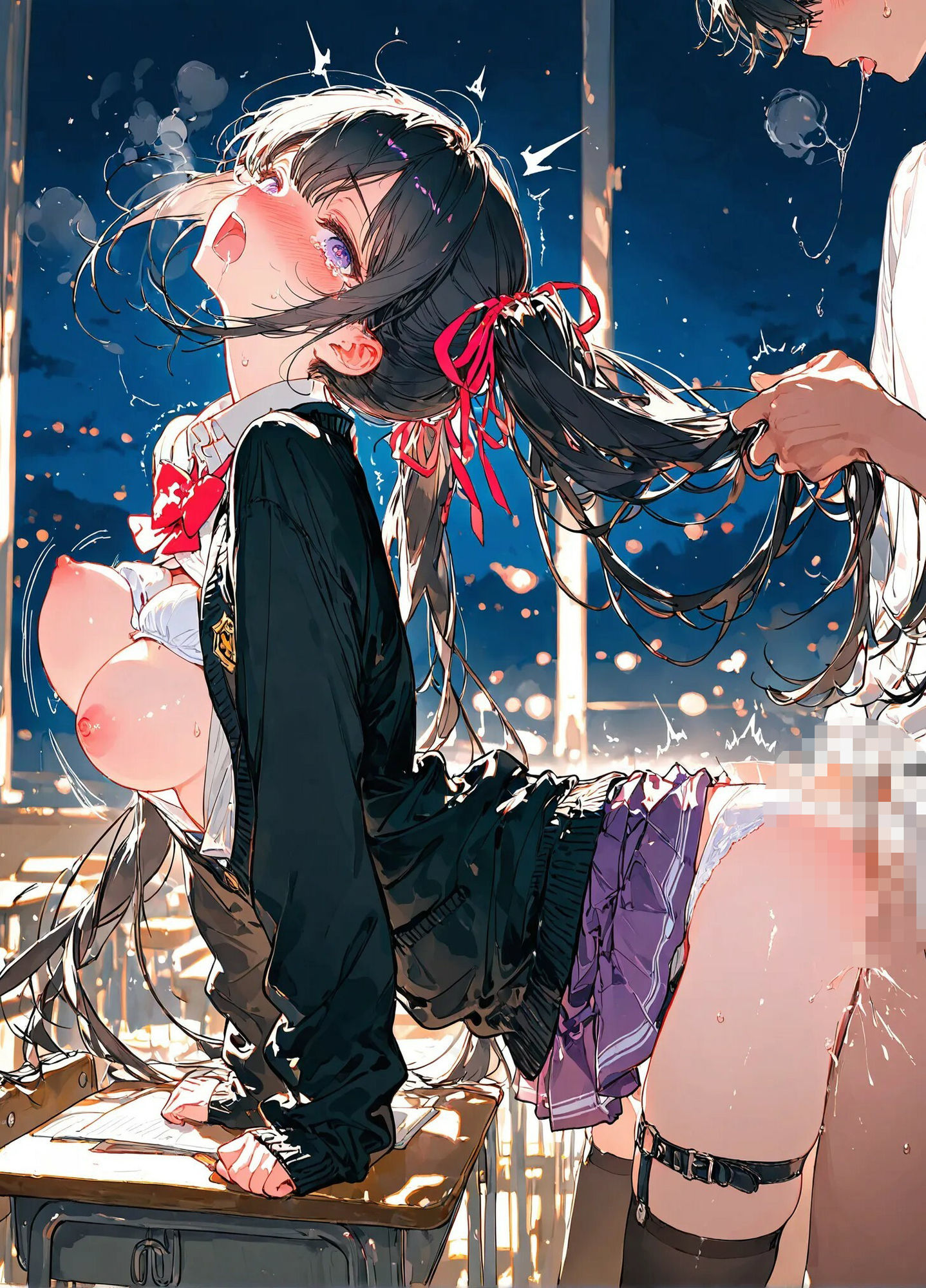 黒髪ツインテJKとSEX サンプル画像5