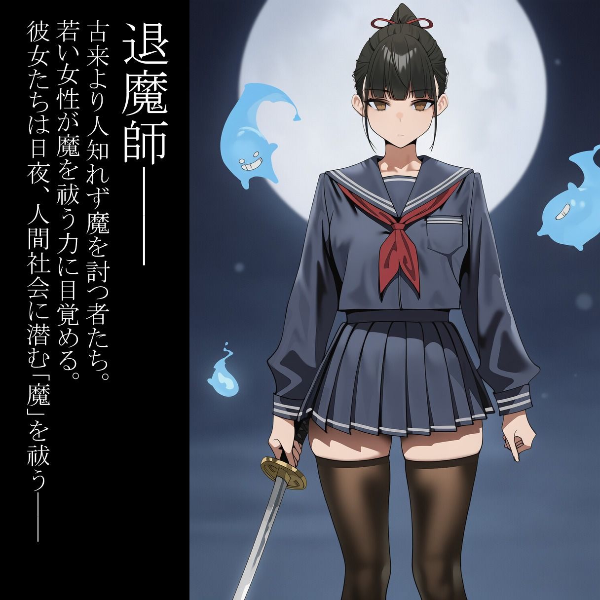 JK退魔師が催○で騙され淫紋刻まれ悪い奴のメイドになる話 サンプル画像1