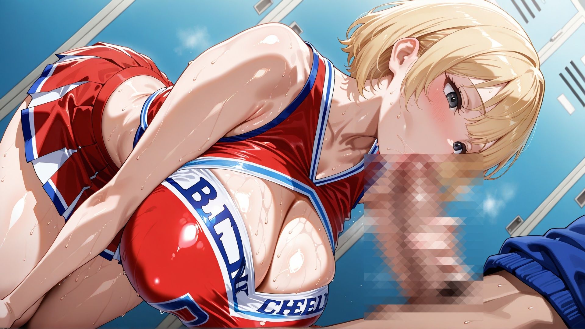 【120FPS】爆乳チアガールJKに練習後に呼び出され汗だくラブラブセックス サンプル画像2