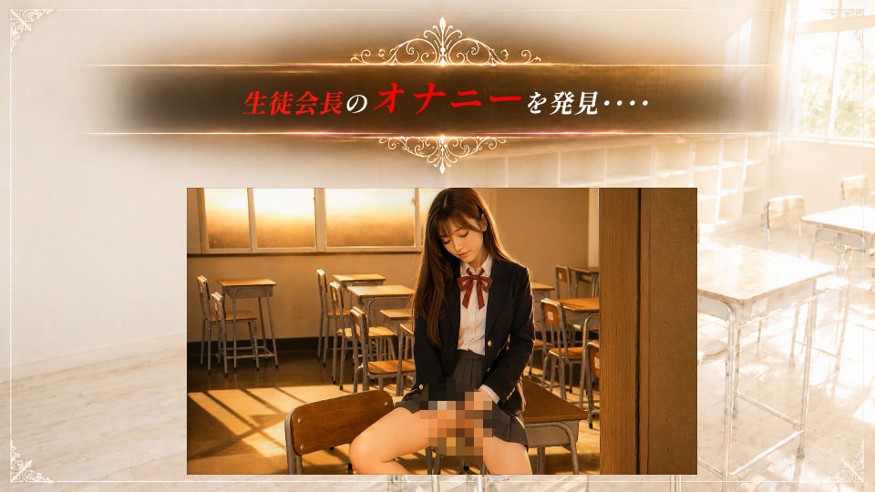 【4Kフル実写版/フルボイス】巨乳生徒会長のオナニーを見つけ教室で中出しセックスした件【JK教室オナニーシリーズ】〜桜井しおり編〜 サンプル画像1