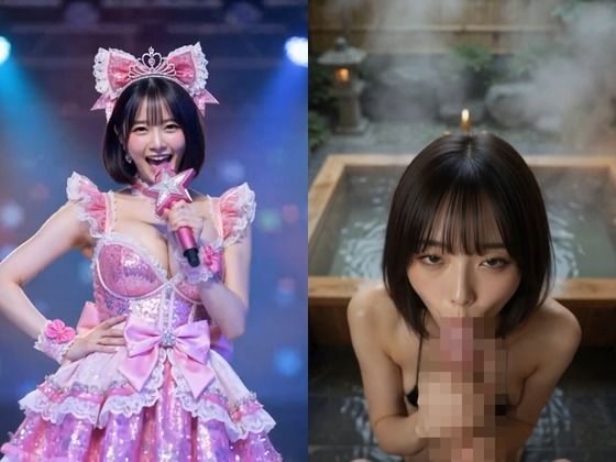 【AIのAV動画】人気アイドル2人の流出映像！高級ホテル密会＆貸切露天風呂ビキニでハメ撮り生中出し＜実写級AI次世代映像＞ サンプル画像5