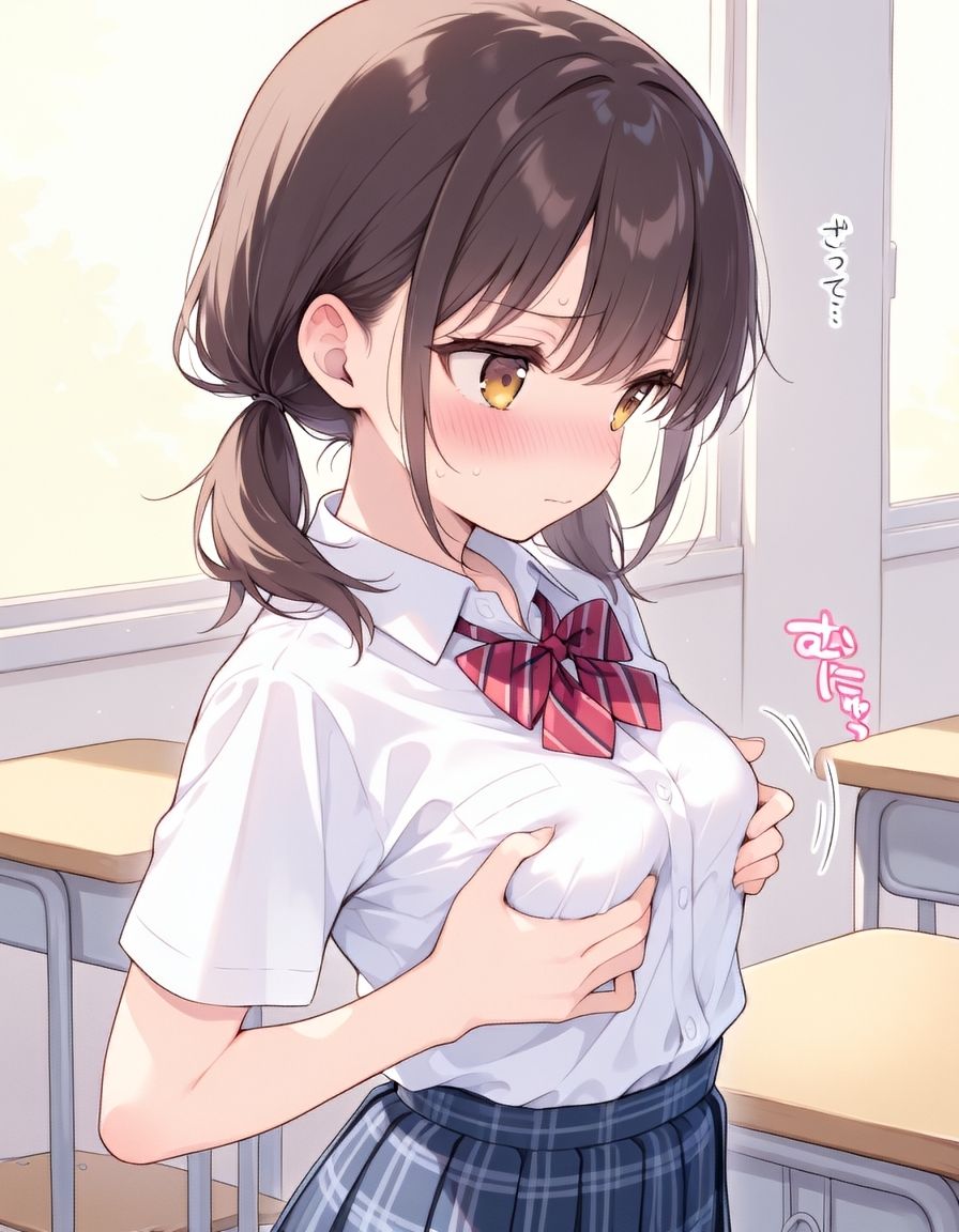 【Vol.6 番外編】「教室の隅でこっそりオナニーがばれて…茶髪ちゃんの赤面本番エッチ。」 サンプル画像1