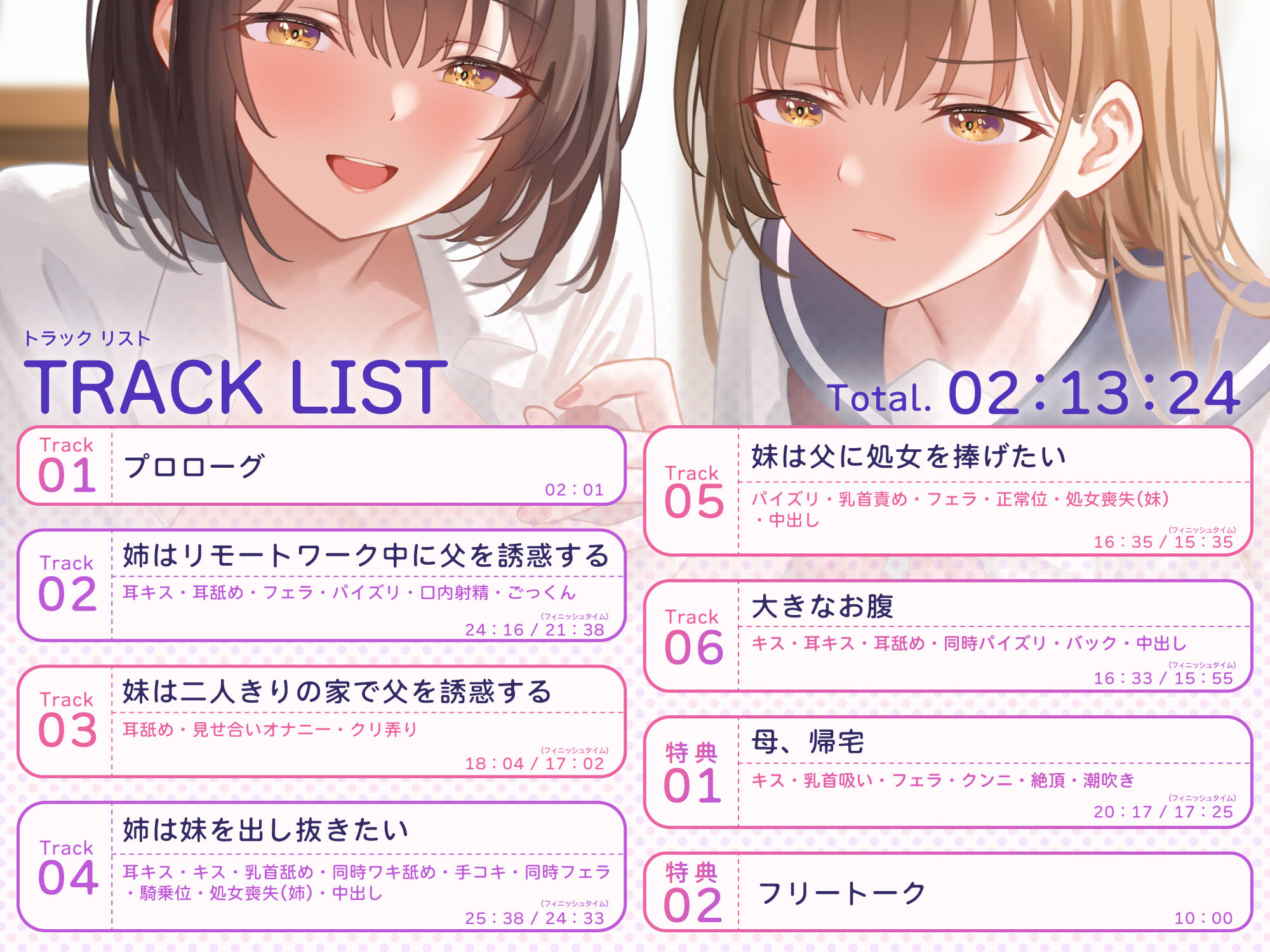 【男性受け】爆乳姉妹はパパの特濃精子で孕まされたい〜義理の娘たちによる背徳逆NTR〜【KU100バイノーラル/2時間】 サンプル画像4