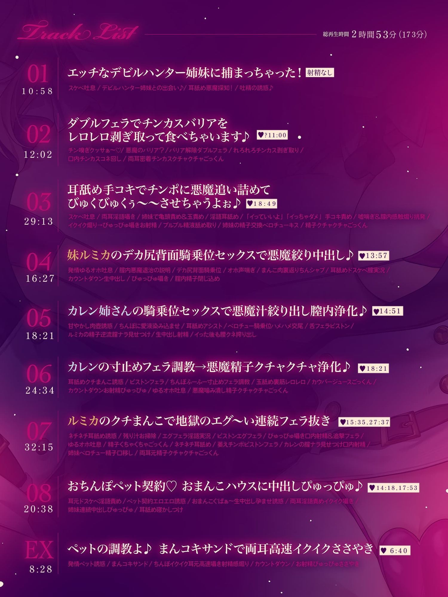 【約3時間ずっとダブルヒロイン♪】デビルハンターのド変態姉妹に拘束されて性欲の悪魔をびゅるびゅる抜かれちゃうお話♪【超濃厚＆高密度淫乱プレイ♪】 サンプル画像7