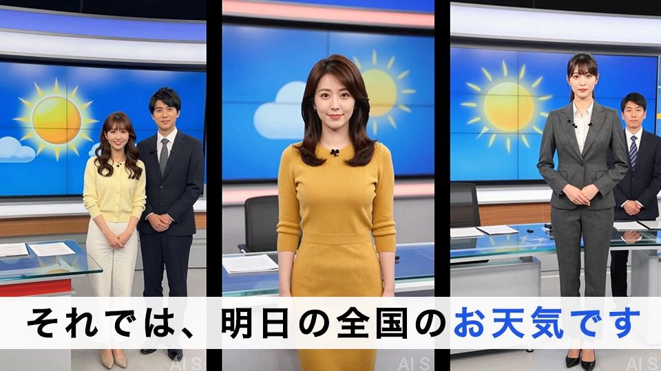 【約70分】『強●脱衣』女子アナ脱衣 ニュース番組の裏で自らすべてを曝け出す-AIで描く究極の美女達- サンプル画像1